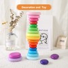 WODI Wooden Rainbow Stacking Stones 20Pcs Wood Sorting Balancing Rocks