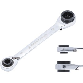 BGS Diy 30007 | Double Ended Ratchet Wrench | 4-in-1 | 10 x 13-17 x 19 mm
