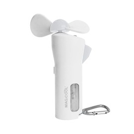 Daisaku Shoji QCHP1WH Mist Fan Quick Cool Handy Mobile Fan with Mist Cooling Function, High Power Fan, White