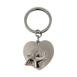 Key Ring Heart with Guardian Angel in Gift Box