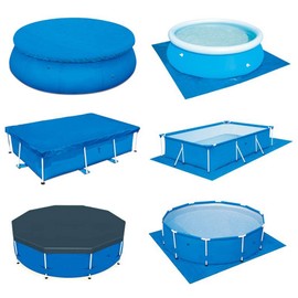 Swimming Pool Cover,Round Shape PE Waterproof Rain Dust Proof Protective Cloth Accessories Swimming Pools Heat Retaining Cover Above Ground Blue Protection(1#)