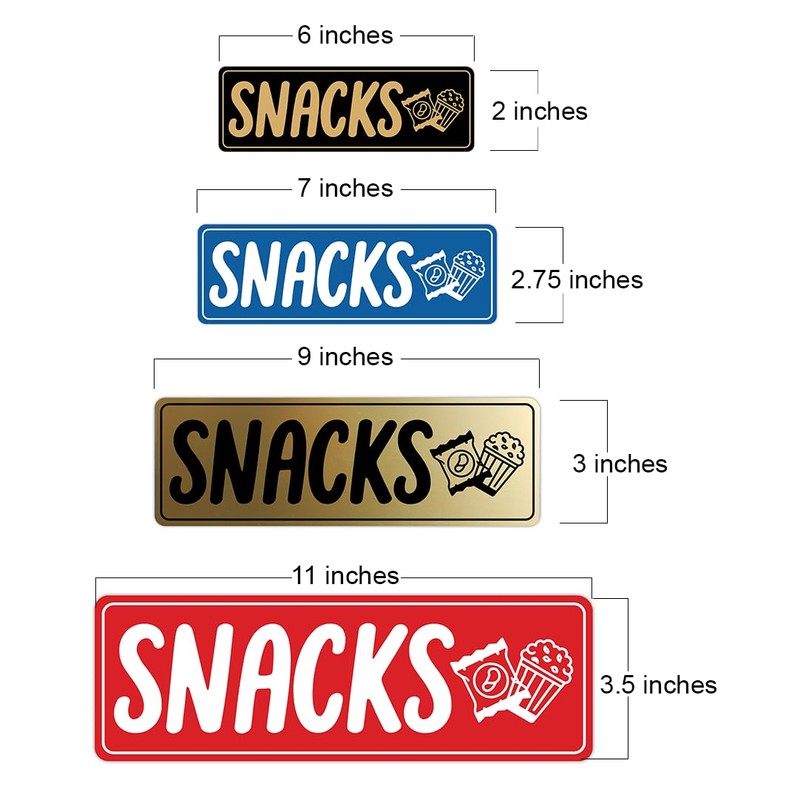 Signs ByLITA Standard Snacks Sign (Black Gold) - Medium