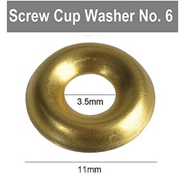 TERF® 100 Pcs Brass Plated Screw Cup Washer Size No. 6 Countersunk Screw Surface Finishing Cup Washers Gauge Size No. 6g