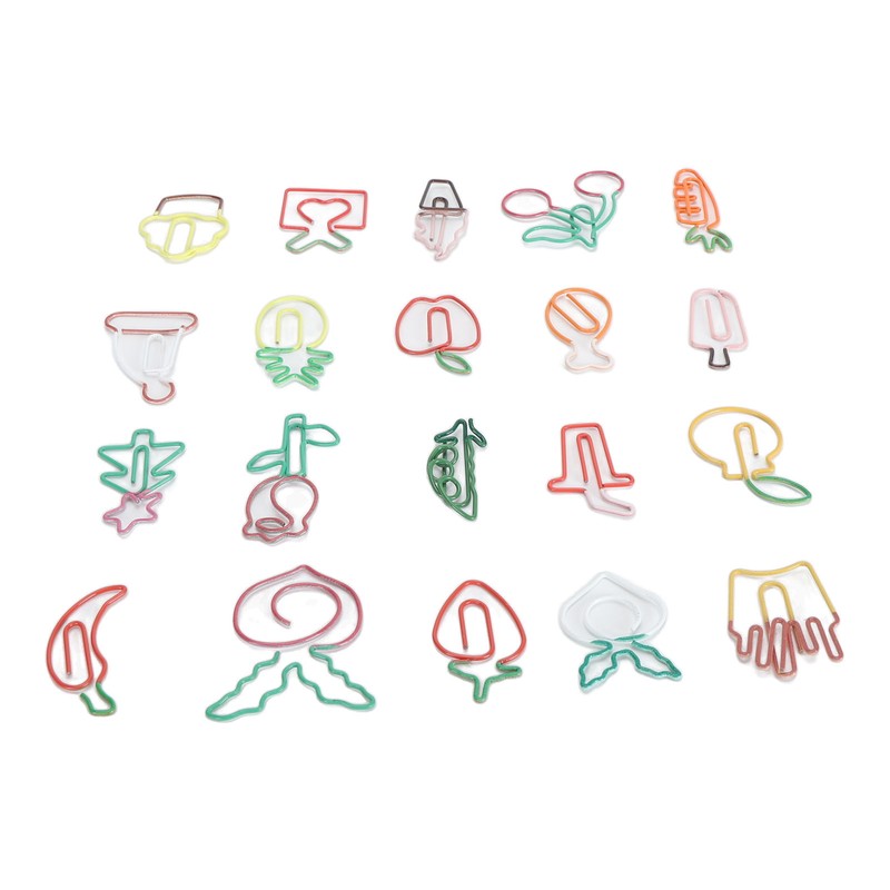 100PCS Set Marking Document Organizing Clip Multiple Cute Shapes Metal