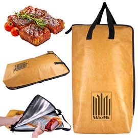 WinzMil BBQ Blanket for Resting Meat – Insulated Reusable Smoker Bag with Wide Mouth, Foldable Design & Handles Heavy-Duty – Perfect for Brisket, Pork, Turkey, Beef, Steak, Picnics & Camping (21in)