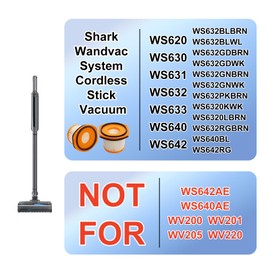 Vacuum Filter Replacement Compatible with Shark Wandvac System WS620 WS630 WS632 WS632GDBRN WS632GNBRN WS632BLBRN WS632RGBRN WS632PKBRN WS642, Replace to Part # XFFWV360 (6 Pack)
