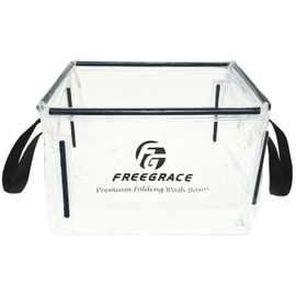Freegrace Premium Folding Wash Basin - Collapsible Water Sink Container - Lightweight & Durable Transparent Plastic - Wash Dishes Everywhere - Suitable for Camping & Outdoor Activities