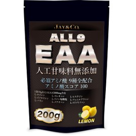 JAY&CO. アミノ酸スコア100 人工甘味料無添加 ALL9 EAA 必須アミノ酸 9種を全配合 (レモン, 200g)