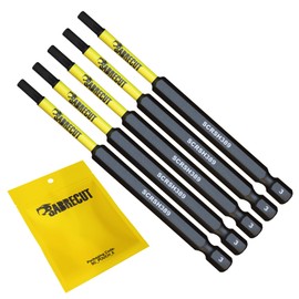 5 x SabreCut SCRH389_5 89mm H3 Hex Magnetic Impact Screwdriver Driver Bits Set Single Ended Heavy Duty Compatible with Dewalt Milwaukee Bosch Makita and Others