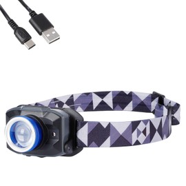 LED Headlamp Flashlight Rechargeable 450 Lumen Headlight with White & Red Light IPX4 Waterproof Lightweight Head Lamp with 5 Modes and Focusing Lamp Cap for Outdoor Camping Hiking Running Fishing