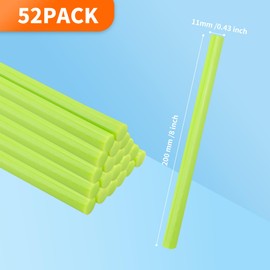 MATUFF Lime Green Hot Glue Sticks - 2.1lb Full Size, 0.43” Dia x 8” Long, 52pcs - Colored Hot Melt Glue Sticks for Festival Decoration, DIY Crafts, Arts, School, Home Gluing Projects