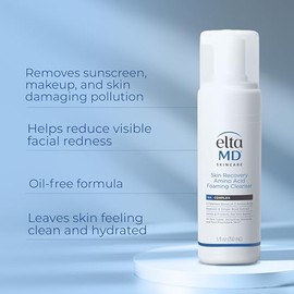 EltaMD Limpiador Facial Espumoso de Aminoácidos para la Recuperación de la Piel, Limpiador Facial Suave para Piel Sensible
