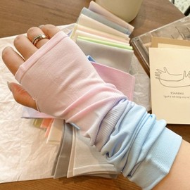 UV Protection Certified Two-Tone Cool Arm Sleeves for Summer, Golf & Hiking Finger Arm Sleeves Mint-White 3ea