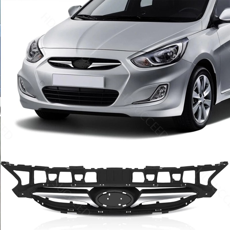 Unbranded Fit For 2014-2017 HYUNDAI ACCENT Front Bumper Upper Lower