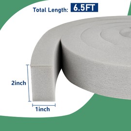 Wintcomfort Window Air Conditioner Foam Seal Strip, 2 Inch Wide x 1 Inch Thick High Resilience AC Foam Insulating Tape, Non-Adhesive Multipurpose Weather Stripping, 6.5 Ft x 1 Roll