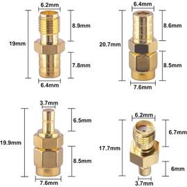 SMB to SMA Antenna Adapter Kit 4 Types Coax Adapter SMB to SMA Male to Female RF Coaxial DAB Aerial Adapter Kits for Sirius XM Satellite Radio Antenna Radio Aerial Car DAB Radio (SMB to SMA)