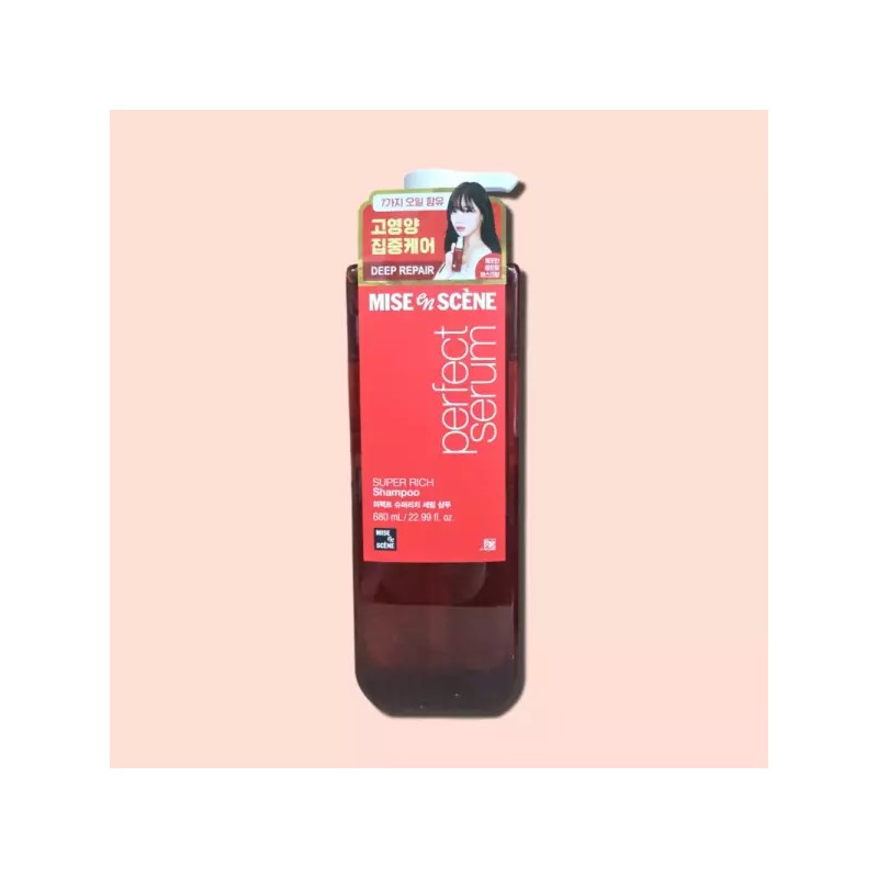 Mise-en-scene 미쟝센 퍼펙트 슈퍼리치 세럼 헤어세트 (샴푸680ml+컨디셔너680ml) 깔끔한향 Missha Perfect