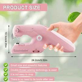 Hand Sewing Machine, Mini Sewing Machine, Portable Hand Sewing Machine, with Sewing Accessories for Beginners, Quick Sewing Electric Sewing Machine, DIY Sewing Machines for Clothes, Stuffed Animals