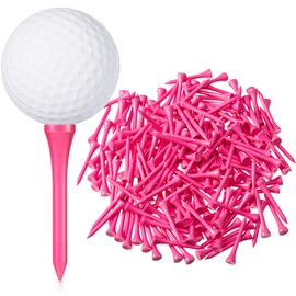 Jenaai 200 Pcs Golf Tees Bamboo Golf Tees Professional Golf Tees Bulk for Women Golf Club Accessories(2-1/8 Inch,Pink)