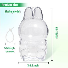 2 Pack Protective Case for Lab 15cm Sitting Doll, Clear Display Case, Transparent Doll Storage Box for Fans and Collectors, Dustproof, Portable, Dust-Resistant Doll Case, (No Doll)