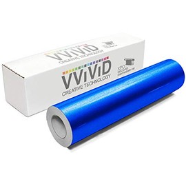 VViViD DECO65 Reflective Blue Permanent Adhesive Craft 12 Inches x 4 Feet Vinyl Roll Including Free 12 Inches x 12 Inches Transfer Paper Sheet