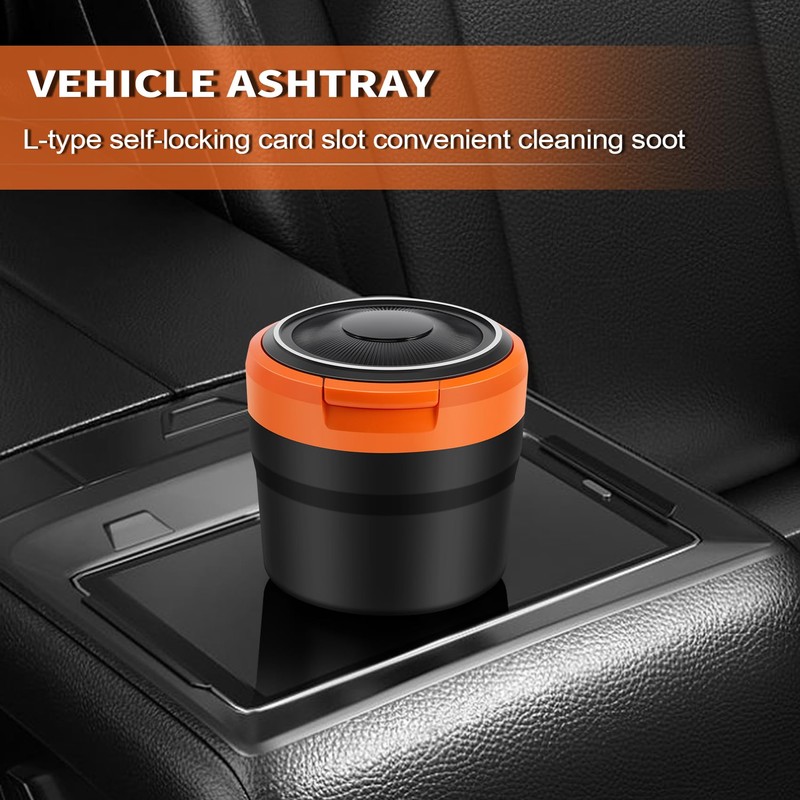 dieyyuca Portable Ashtray with LED Light Auto Cup Holder Ash