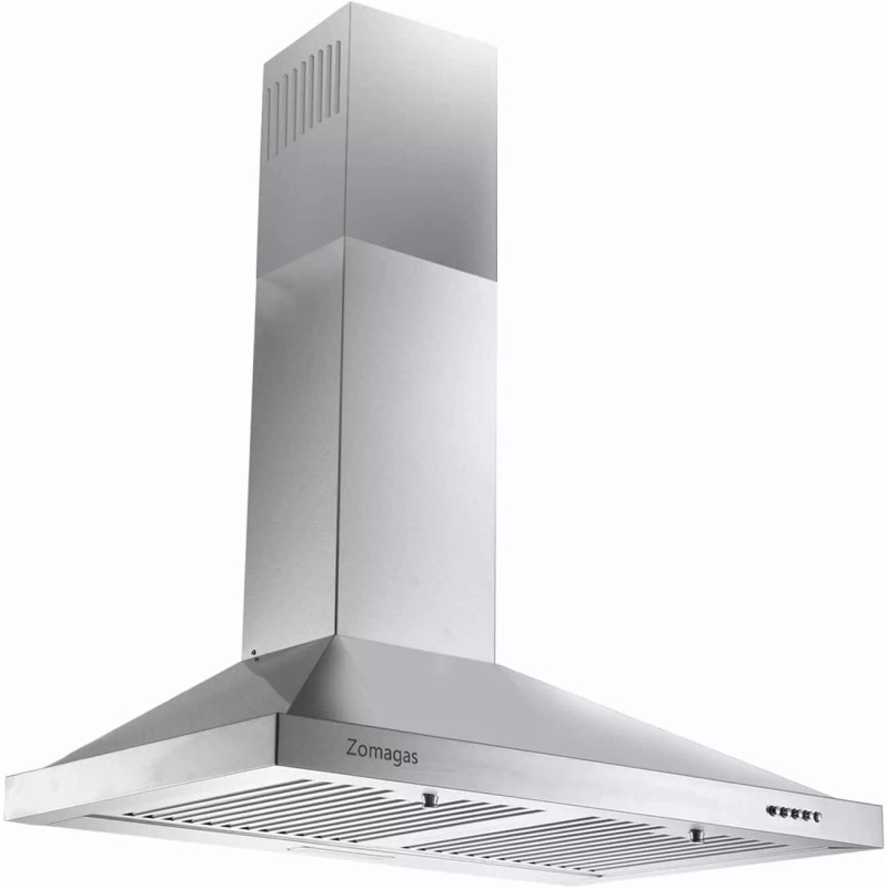 Zomagas 24" Kitchen Wall Mount Range Hood 450CFM Stainless Steel