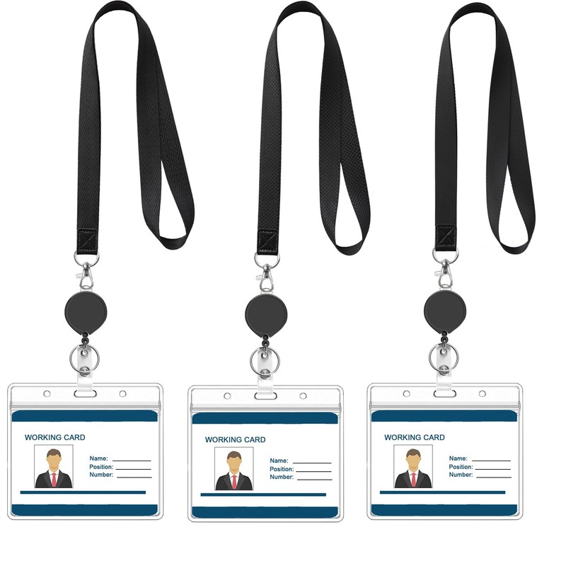 YOUOWO Neck Strap, Neck Strap, Elastic Reel, ID Card Holder,