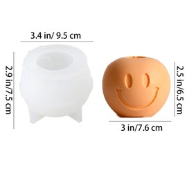 HOOLIKUS Smile Sad Face Candlestick Holder Silicone Mold, DIY Candle Holder Cement Concrete Gypsum Decorative Mould (CCM012-6)