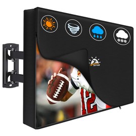 Zettum Hinged TV Cover for 40-43 Inch TVs - Waterproof & Heavy Duty Screen Protector Cover, 600D PU Oxford with Zip and Folding Function TV Cover Outdoor