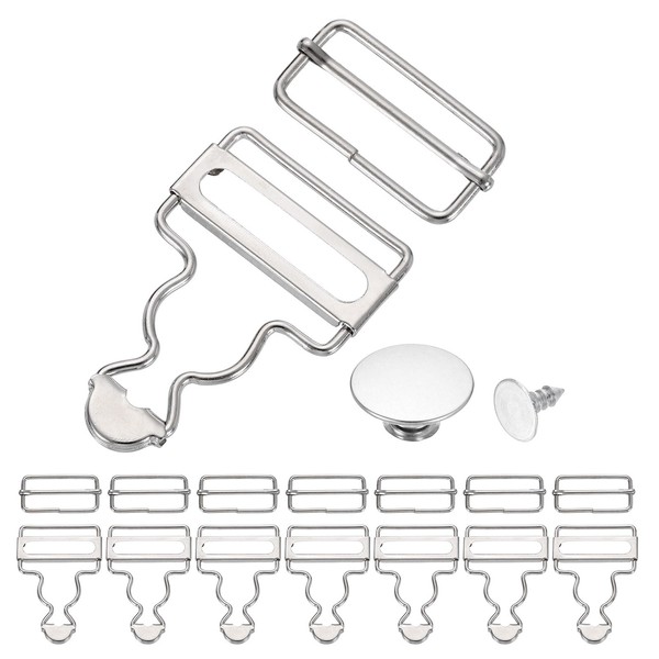 uxcell 8 Set Metal Overalls Buckles, 1" Overall Suspender Clips,