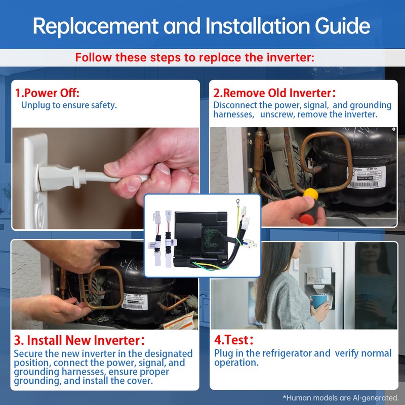 WR49X10283 Refrigerator Inverter Control Board Fit GE Replaces WR55X10490