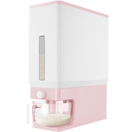Lifewit Rice Dispenser 25 Lbs(11.3kg), Rice Storage Container Sealed Moisture Proof with Measuring Cup for Kitchen Pantry Household, BPA-Free, Pink