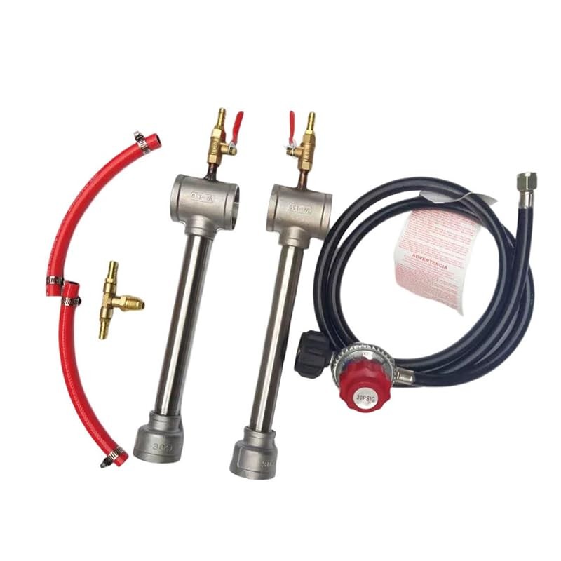 Double Propane Gas Forge Burners with Gas Hose and Regulator