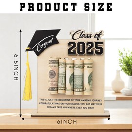 Class of 2025 Graduation Money Holder 2025, Wooden Graduation Money Cash, 2025 Graduation Gifts for Her, Him, Senior College University Graduates Gift