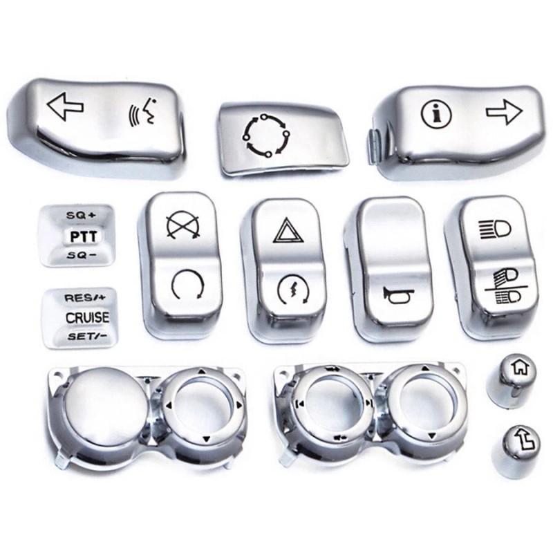 TrichTu Mount 13x Chrome Hand Control Switch Cap Button Cover