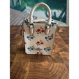 Coach NWT Coach North/South Mini Tote Bag Charm With Floral Print cu545