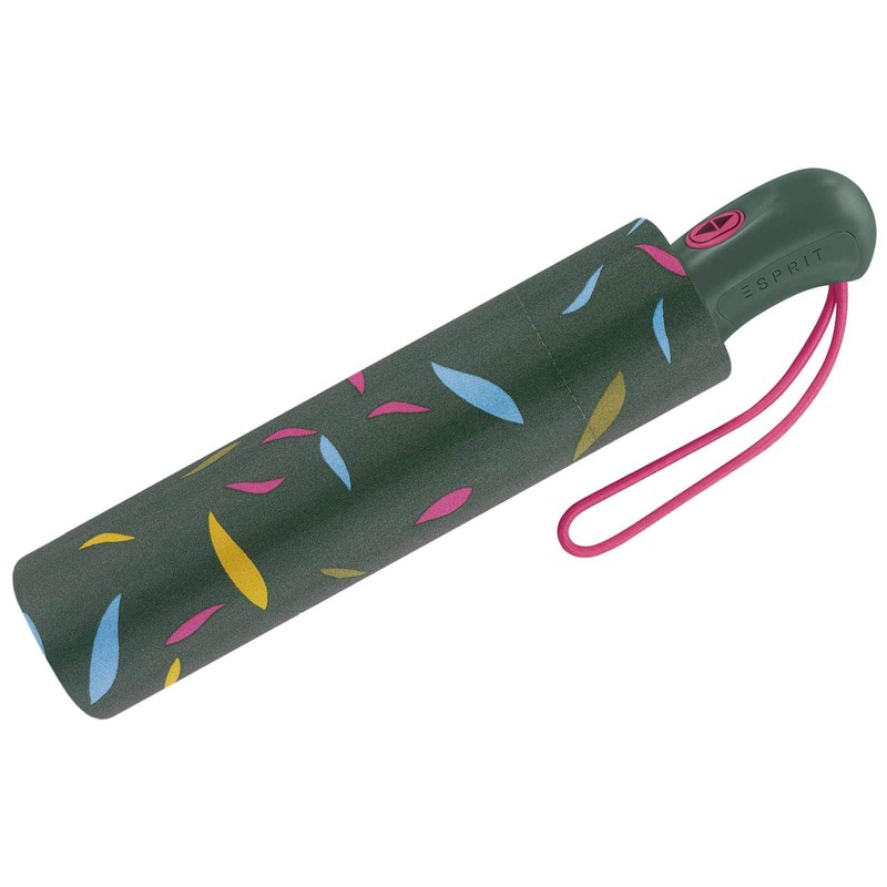 Esprit Easymatic Light Little Leaves Pocket Umbrella, Green