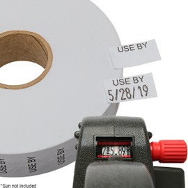 Perco Black Print on White USE by Labels for Monarch 1131 Price Gun - 8 Rolls, 20,000 Marking Labels