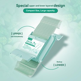 Travel Dental Floss Picks, 3 Cases with 156 Count Mint Flavor Twin-Line Dental Flosser, Portable Floss Case, Portable Floss Dispenser, Travel Floss Sticks for Adults (Green)