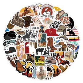 Western Stickers Cowboy Stickers 64PCS for Water Bottles Laptop Luggage Guitar, Kechup Country Western Decals Vinyl Waterproof Stickers for Adults Teens