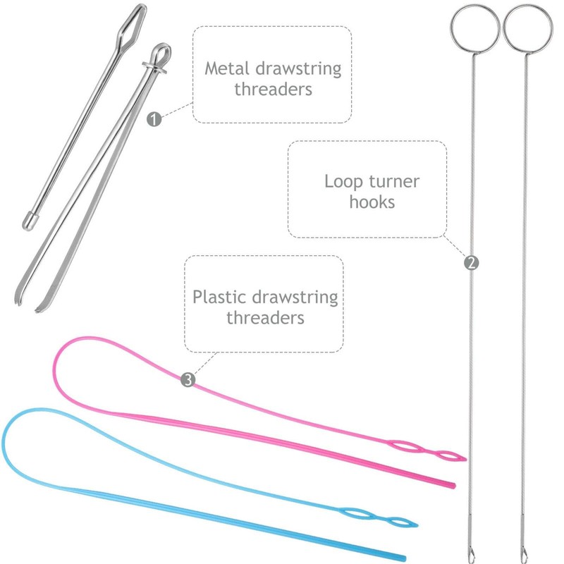 6 Pcs Flexible Drawstring Threader Tool Sewing Loop Kit, Loop