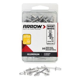 Arrow RSA3/16 Short Aluminum 3/16-inch Pop Rivets for Metal, Fabric, Leather, and Auto Repair, 18-Pack