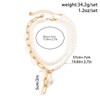 Half Pearl Half Chain Necklace for Women Trendy, 14K Gold