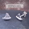 925 Sterling Silver Ladies Nautical Sailboat Stud Earrings Sail Boat