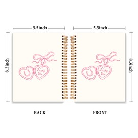 JXREQ Coquette Pink Bow Western Cowgirl Notebook Journal for Women Note Taking Study, Preppy Aesthetic Journal for Women, Western Office School Supplies, Pink Girly Spiral Notebook 5.5x8.3