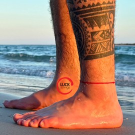 Red String Anklet for Women Men Teen - Ankle Bracelet Surfer Beach Anklets Cord Waterproof Adjustable Jewelry Unisex Summer Accessories