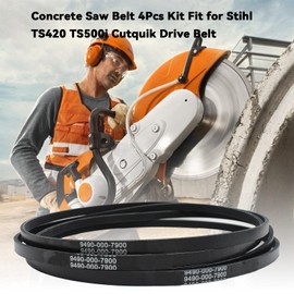 LGLVATV Concrete Saw Belt Kit Fits for Stihl TS420 TS500i Cutquik Drive Belt, Concrete Saw Belt Replace 9490 000 7900, 9490 000 7900A(4 Pcs)