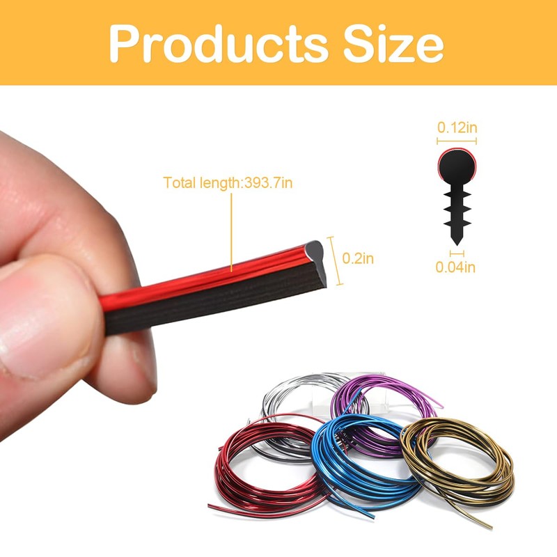 XINLIYA Car Interior Moulding Trim Strips, 33Ft/10M Universal Electroplating Decoration