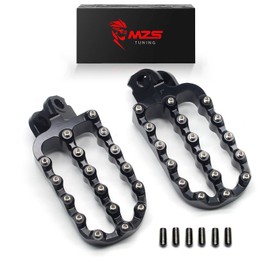 MZS Motorcycle Foot Pegs, Adventure Bike Footpeg MX Wide Footrest Rest Pedal CNC Black Compatible with 690 701 790 890 901 990 1090 1190 1290 Models